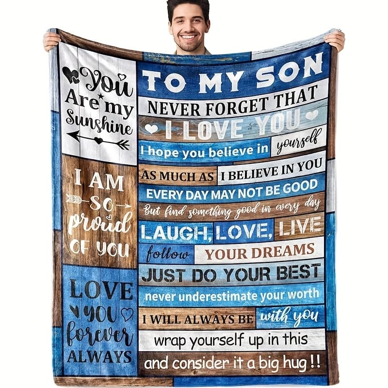 TEMU Flannel Soft Throw Blankets, To My Son Gifts, Birthday Wedding Graduation Gifts Ideas For Adult Son From Mom Dad