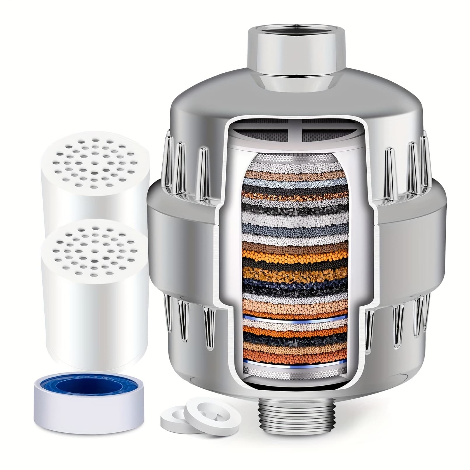 TEMU 30 Stage Shower Filter, Hard Water Showerhead Filter With 2 Cartridges - Shower Water Filter