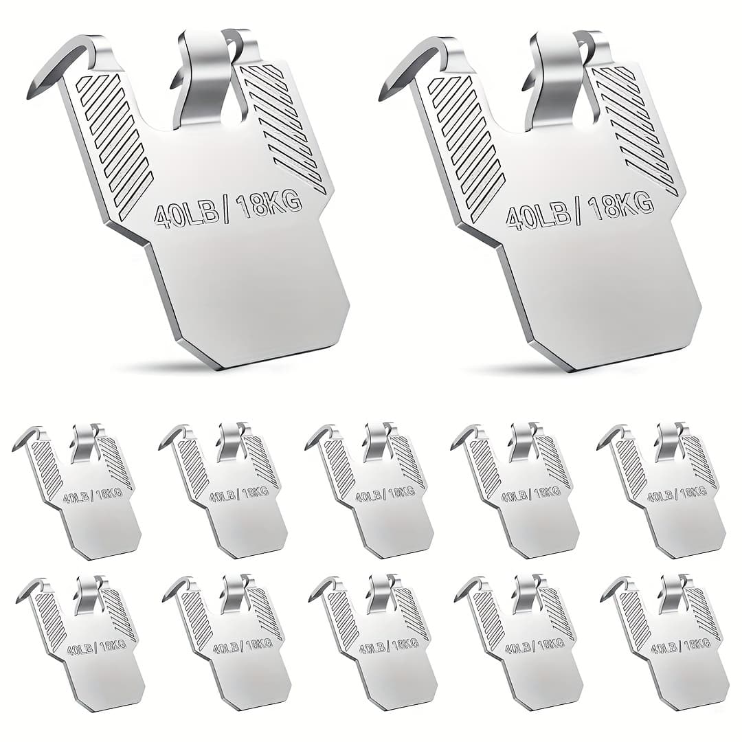 TEMU 12pcs Claw Drywall Picture Hanging Hooks Wall Picture Frame Hanging Hooks To 40lbs No Damage Heavy Duty Wall Hanger For Room Office Decor Nail Free Tool Free