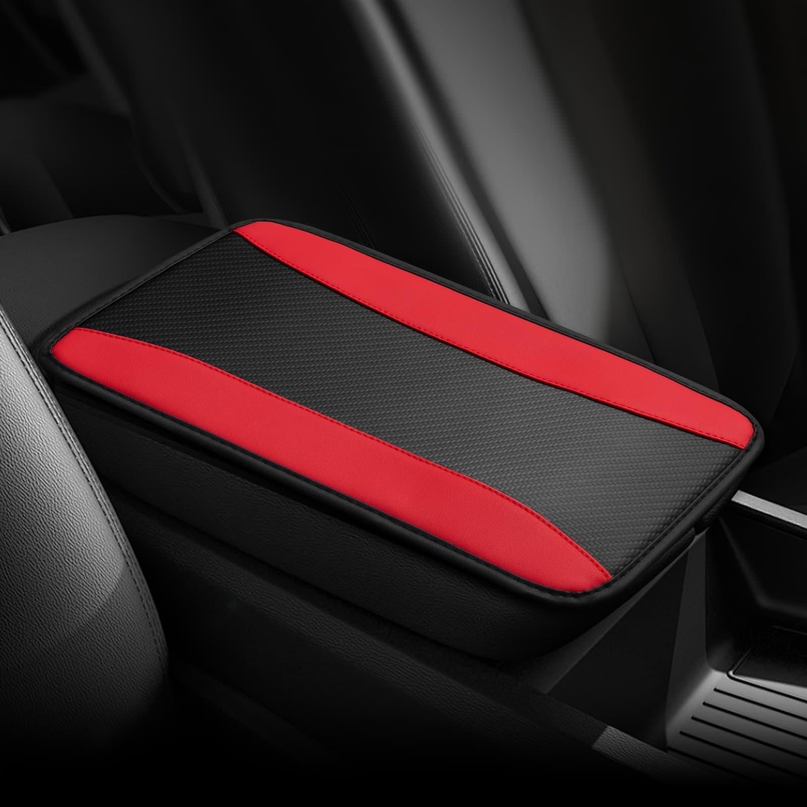 TEMU 1pc Faux Leather Car Armrest Pad, Universal Interior Car Armrest Storage Box Mat Dust Cover Cushion Seat Cover Armrest Waterproof Protector