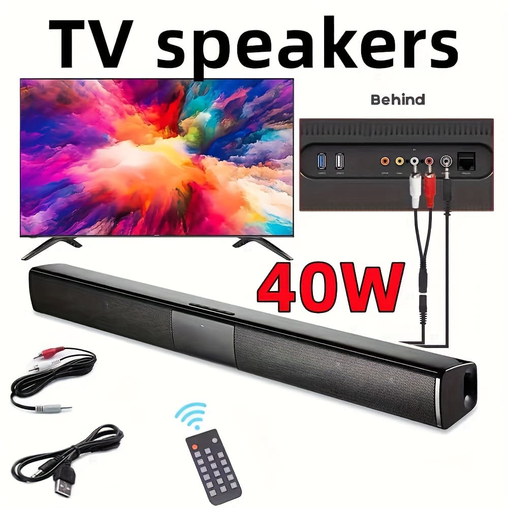 TEMU Wireless 4 Speaker Surround Sound Bar System With Subwoofer For Home Theater And Remote Control, Featuring Arc, Optical, And Aux Connections