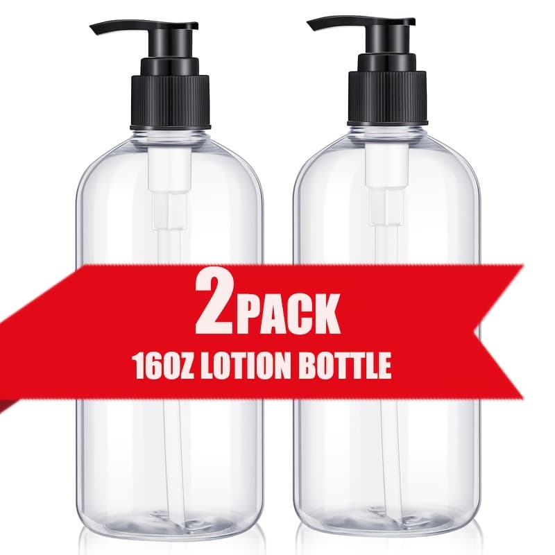 TEMU 16 Oz/500ml Empty Pump Bottle Dispenser For Shampoo And Makeup - Portable, Transparent, Durable, And Reusable Container