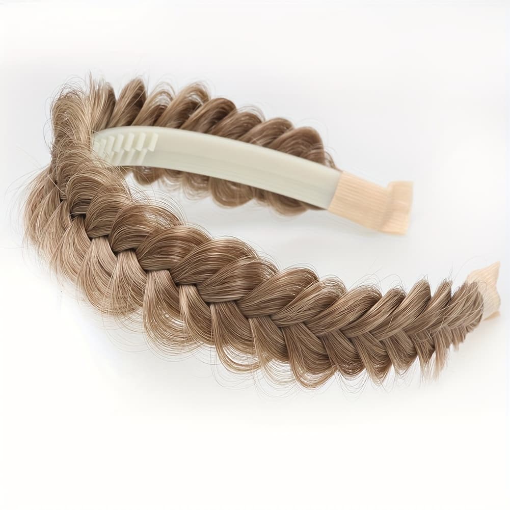 TEMU Handmade Woven Thick Non-slip Tooth Messy Wig Two-strand Hair Pulling Headband