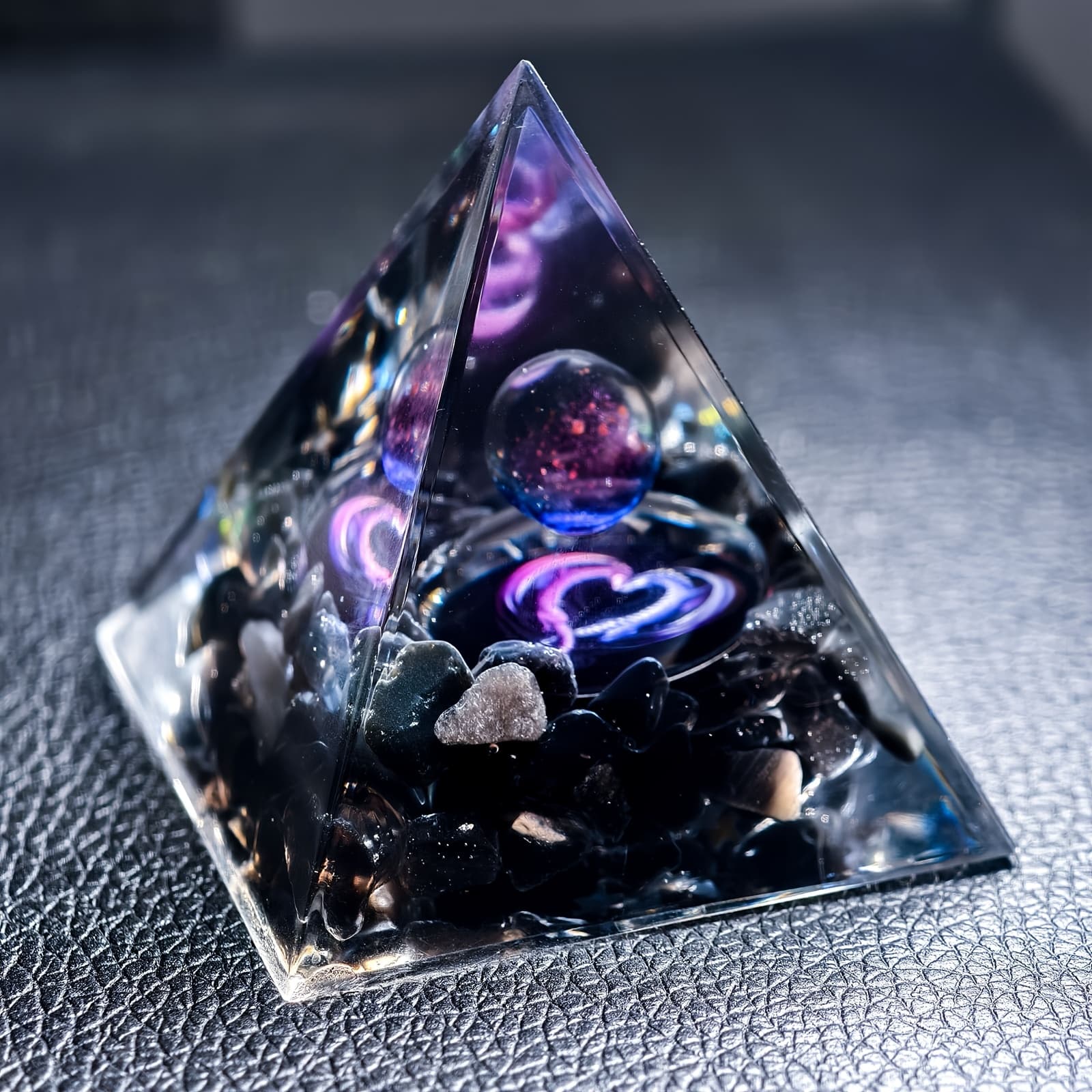 TEMU Dragon Totem Obsidian Orgonite Pyramid Generator For Desktop Decoration Ornaments As A Companion Gift