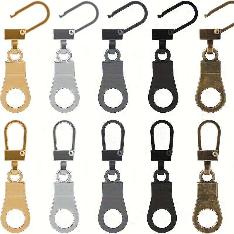 TEMU 10pcs Removable Small Zipper Replacement Slider For Suitcase Jacket Backpack Boots Trousers (silvery, Black, Golden, Gun Black)