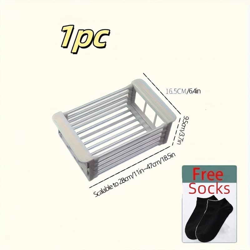TEMU Adjustable Expandable Sink Storage Rack With Shelves, Foldable Draining Basket, Kitchen Dish Rack, Space-saving/, G, Dish Rack, Sturdy Structure, Perfect Gift For Easter, Spring, And Summer