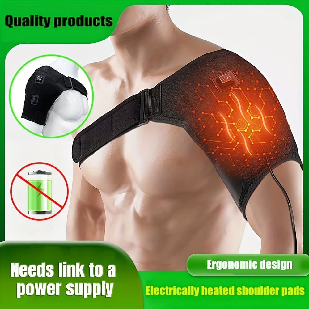 TEMU Shoulder Heating Pad -shoulder Brace Support - 3 Adjustable Heating Pad-, Leg, And Arm Warm, Ideal Relaxation Gift For Home, Office, Spa Use-must-haves For Air-conditioned Rooms.