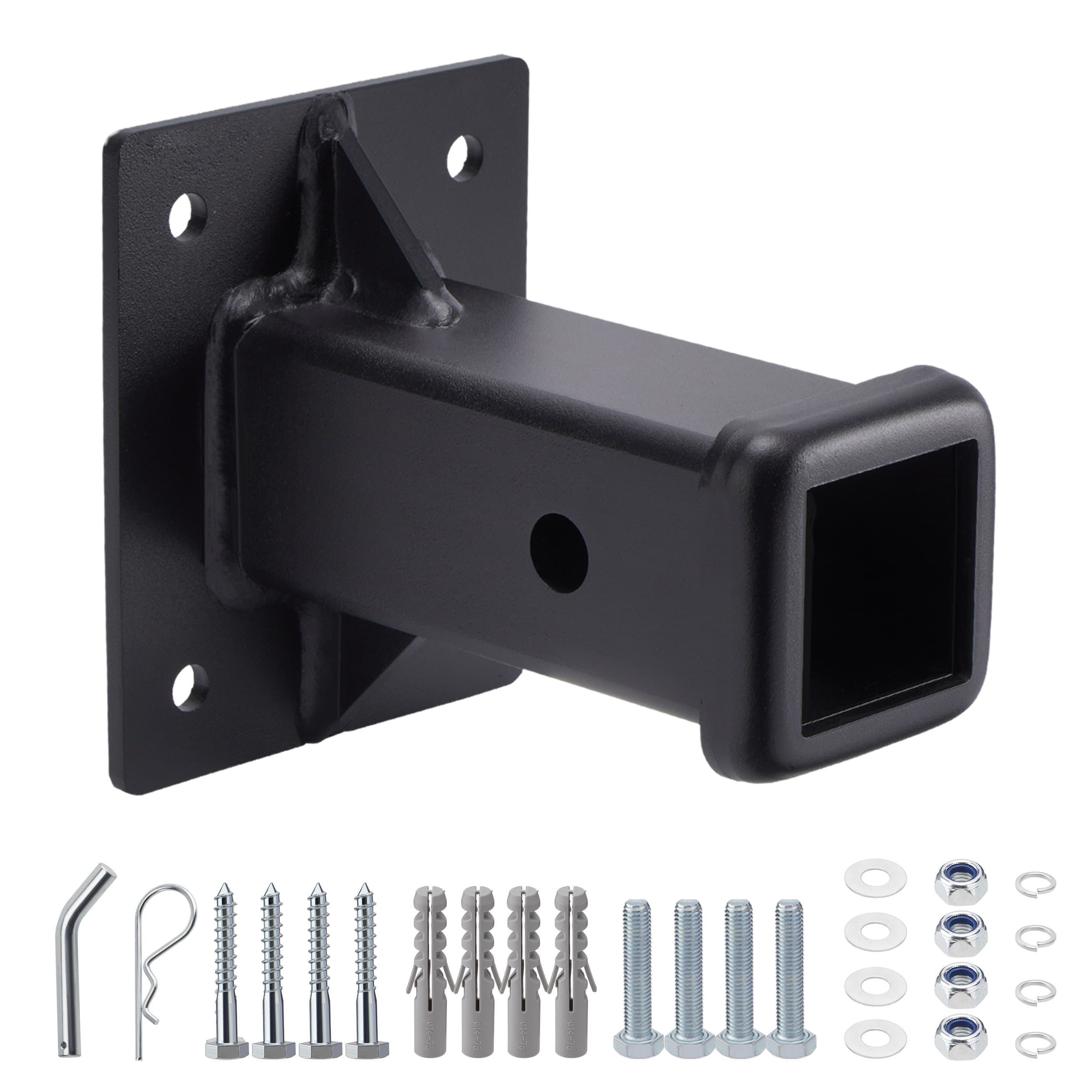TEMU -on Hitch Receiver Tube 2inch Hitch Trailer Wall Mounted Receiver For Lawn Tractor Mower Receiver Plate Tube Bumper Trailer Hitch Extender With Hitch Pin & Clip Heavy Duty
