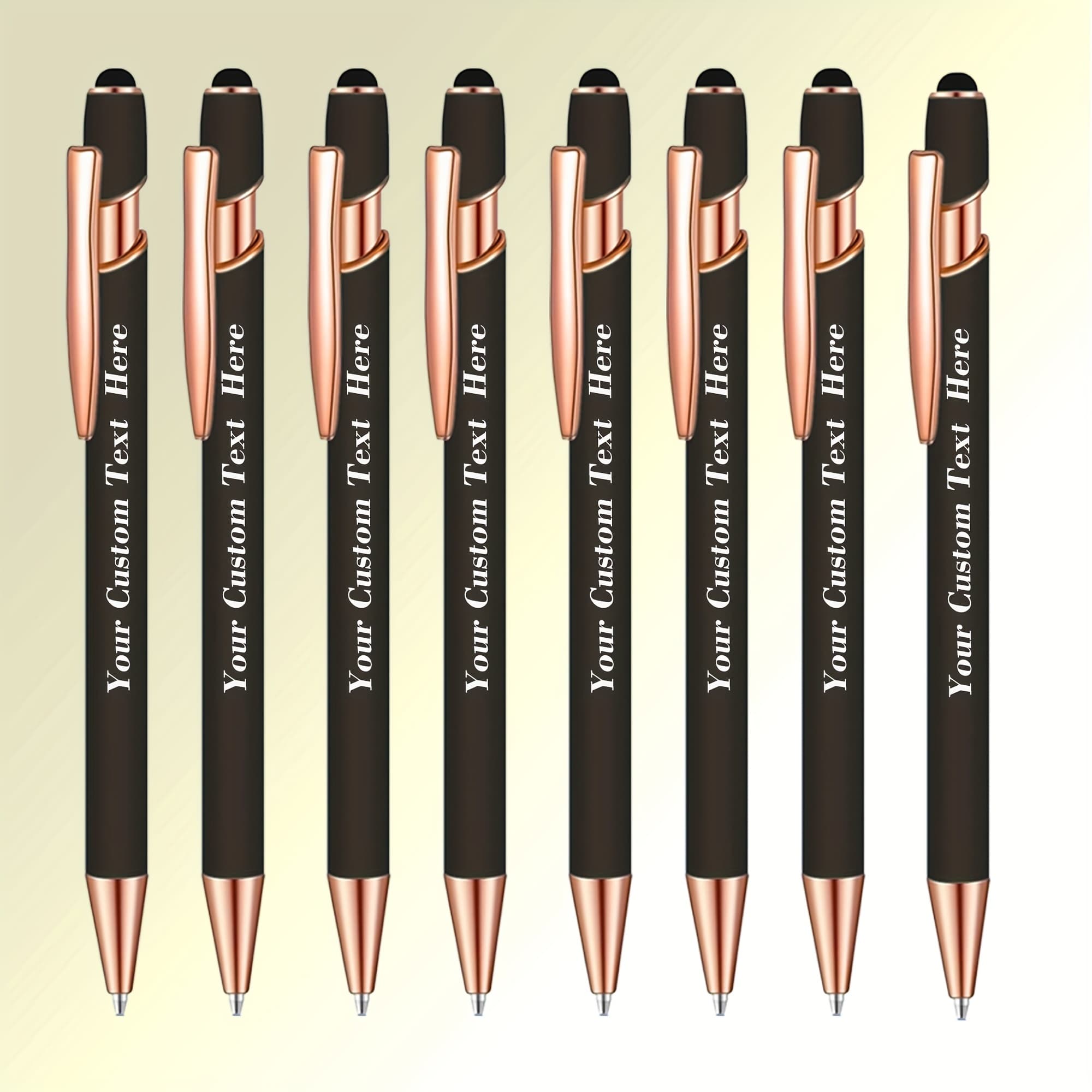 TEMU 8-pack Custom Engraved Retractable Ballpoint Touch Pens, Assorted Colors - Ideal Back To School Gifts, Graduation, Teacher And Nurse Appreciation, Metal School Stationery