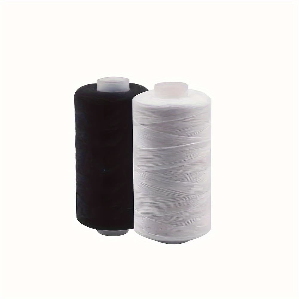 TEMU High-quality Polyester Sewing Threads In Black And White, In Rolls Of 500 Meters Each, Suitable For Sewing Machines And Hand Sewing