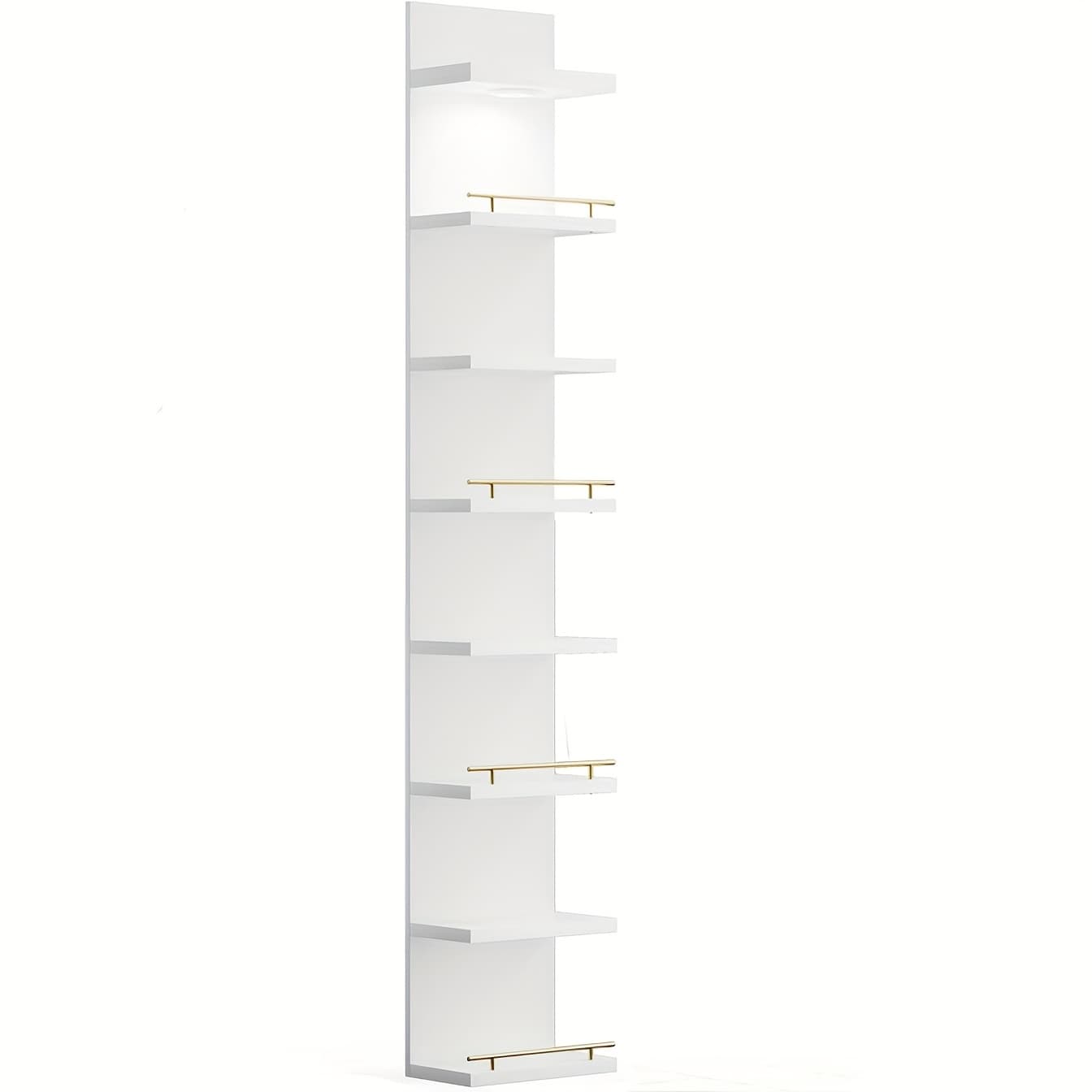 TEMU Reibii 8 Tier Wall Shelf Unit, White Lack Shelf, Vanity Floating Shelves With Led Light, Display Floating Shelves For Bedroom, Living Room, Office, Floating Shelves