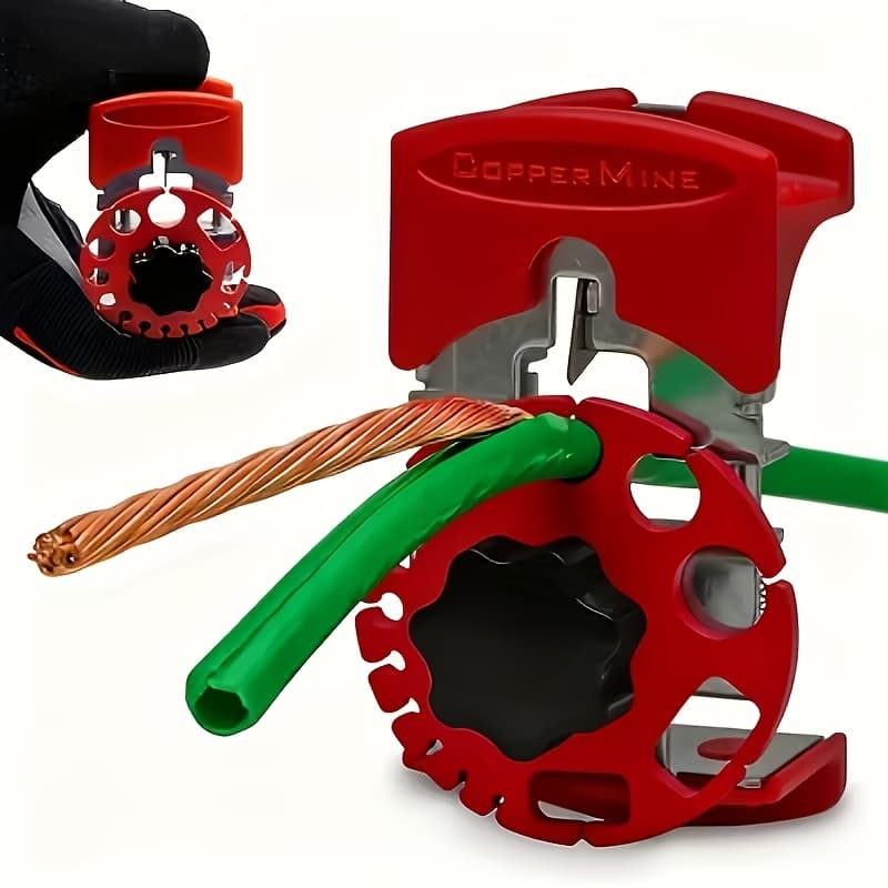 TEMU 1pc Heavy-duty Manual Copper Cable Wire Stripper - Handheld Portable Adjustable With Awg Scale (4-16) & 7/16” Cable Capacity For Copper Wires - Field/workshop Use For Electricians, Diy, Mining,