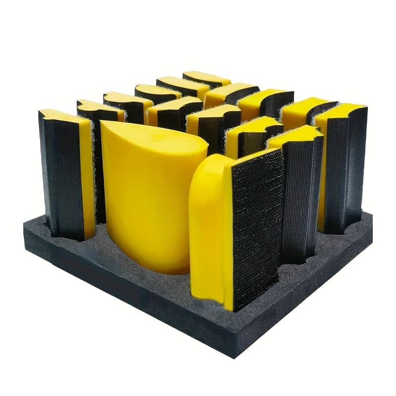 TEMU 16pcs Hand Sanding Set - & Soft Materials With Interchangeable For Woodworking, Furniture Repair, Home Art & Crafts