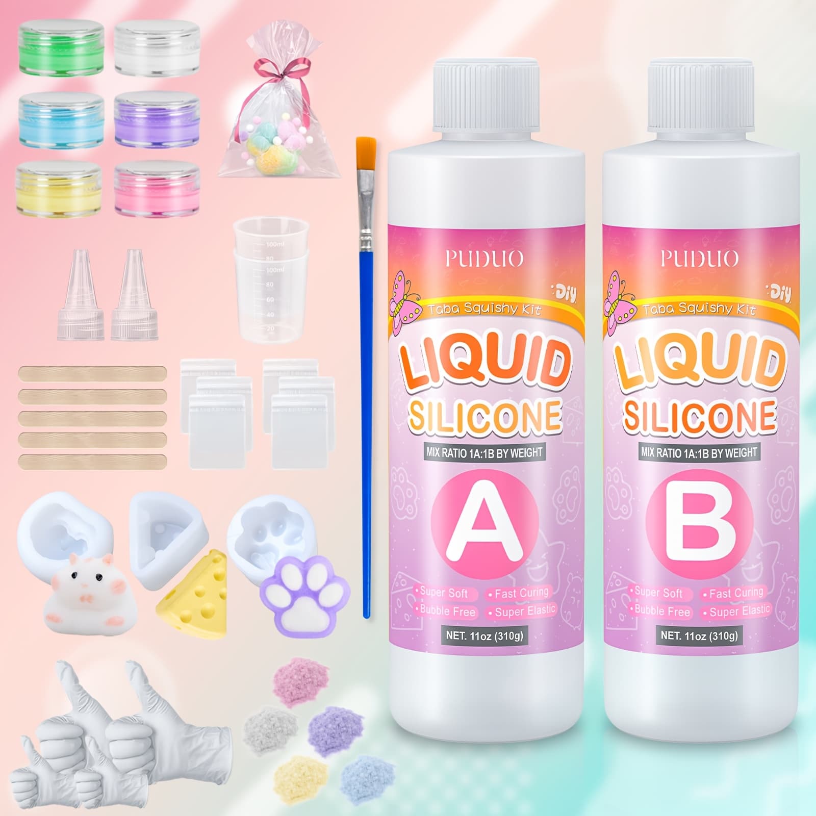 TEMU 22oz Liquid Gel Set, Including Accessories, 1:1 Mixing Ratio, Bubble-free, High , Anti-yellowing, Suitable For Beginners To Make Stress-relief Crafts And Use As Sensory Relaxation Handmade Gifts.