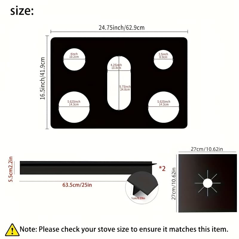 TEMU Gas Stove Burner Guard - Reusable Stove Cover For 30-inch Lg Gas Stove Models - Washable Stove Top Cover, 2 Specifications: () Or ( Sealing Strips And Gasket), Suitable For Lg Stove Protector