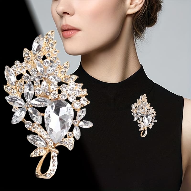TEMU Luxury Brooch - Perfect For Evening Dresses, Velvet Jackets, And Elegant Clutches