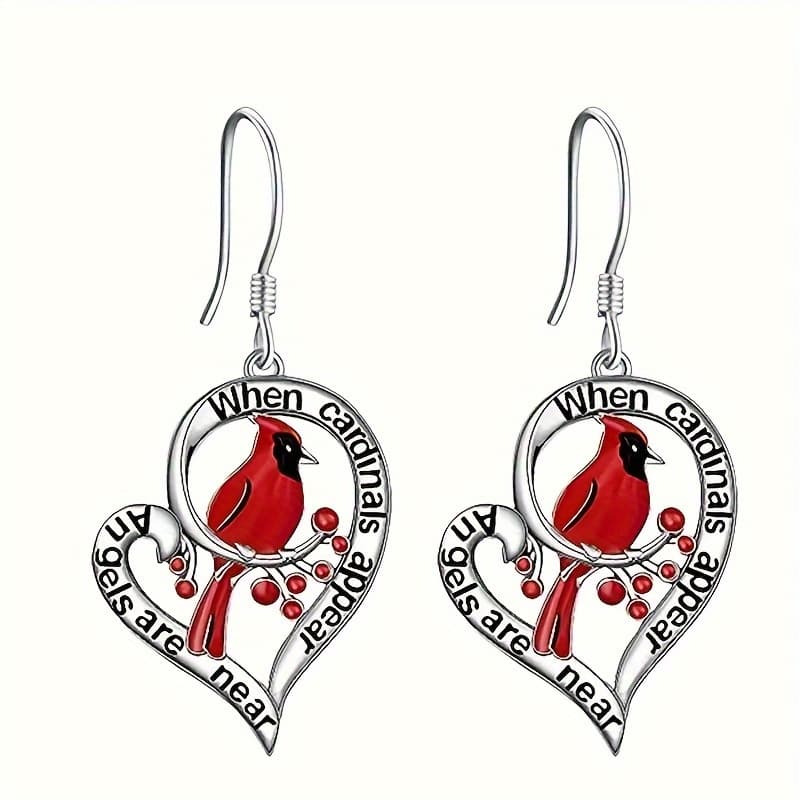 TEMU Red Bird Love Earrings Personality Little Bird Animal Earrings For Girls Birthday Gifts Holiday Gifts