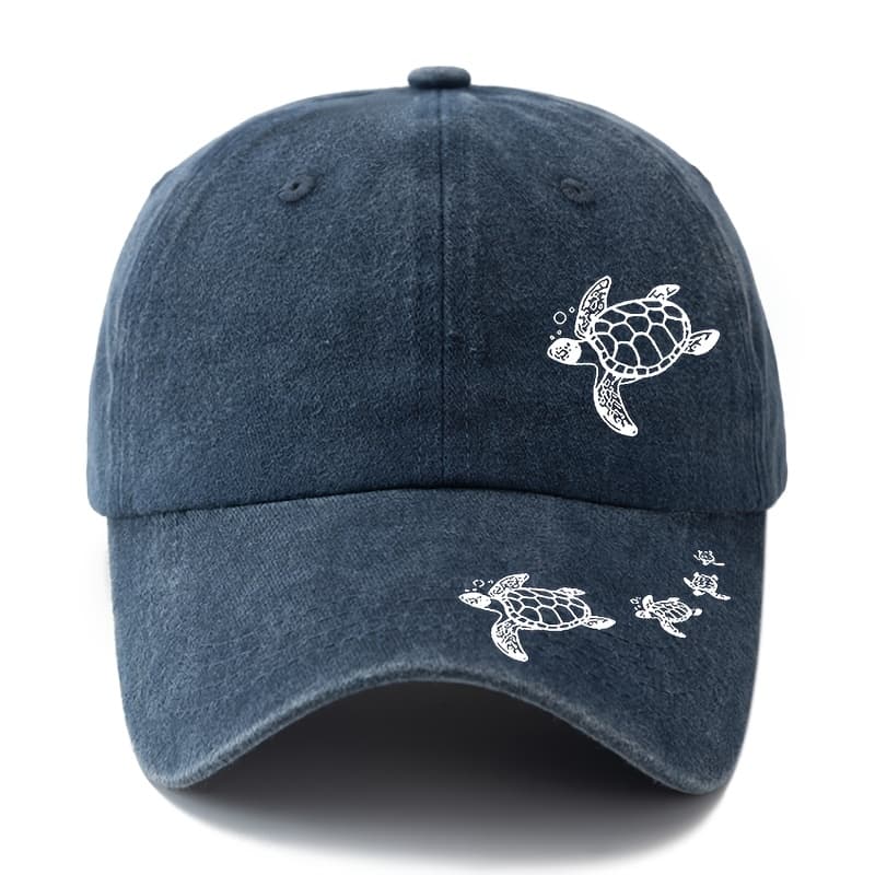 TEMU A Stylish Printed Baseball Featuring A Dual Print Design Of A Sea Turtle, Perfect For Men And Women. This Trendy Curved-brim Hat Is Lightweight And Ideal For Outdoor Casual Wear And Hip-hop Style