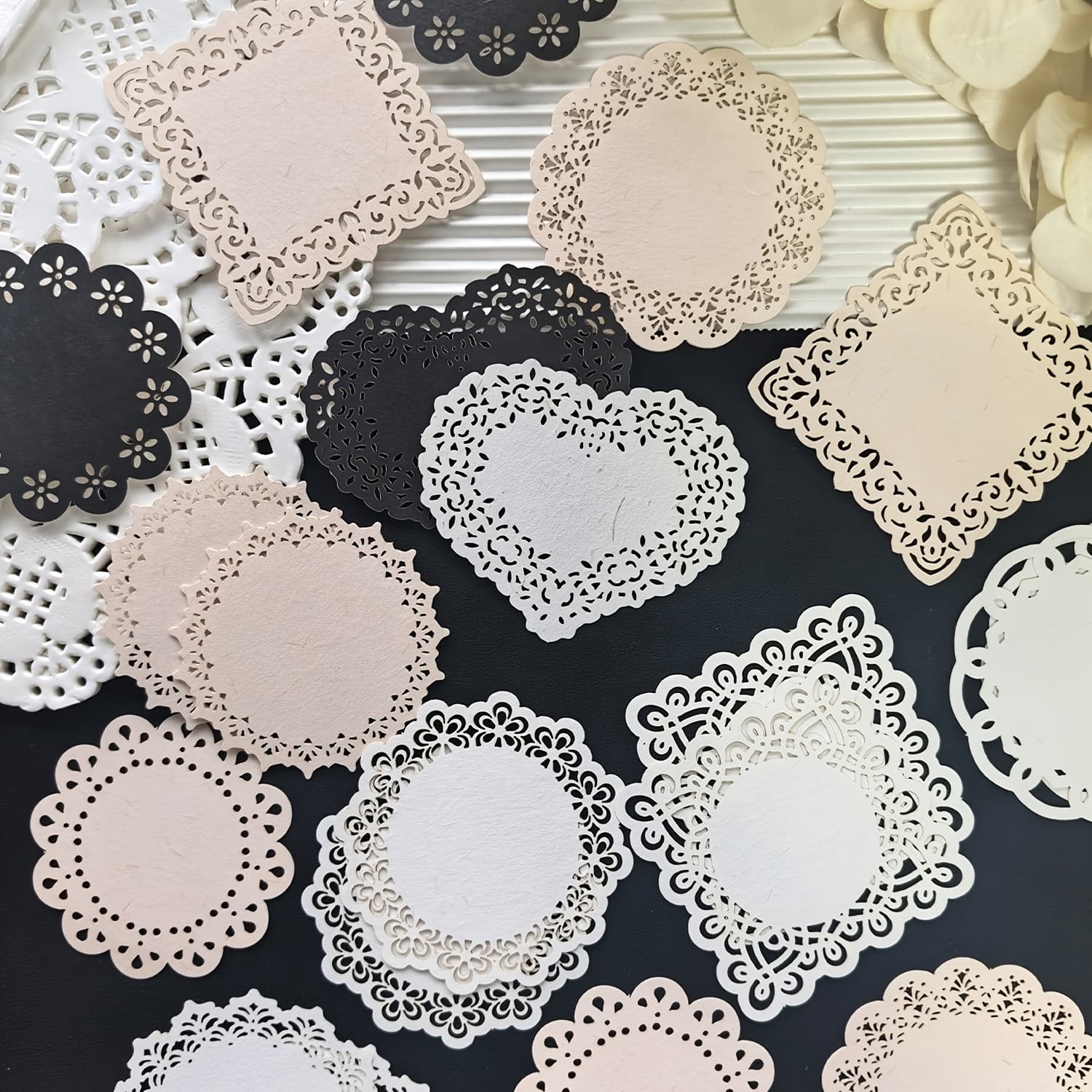 TEMU 1 Pack 20 Sheets Vintage Hollow Carved Border Collage Base Decorative Material Paper