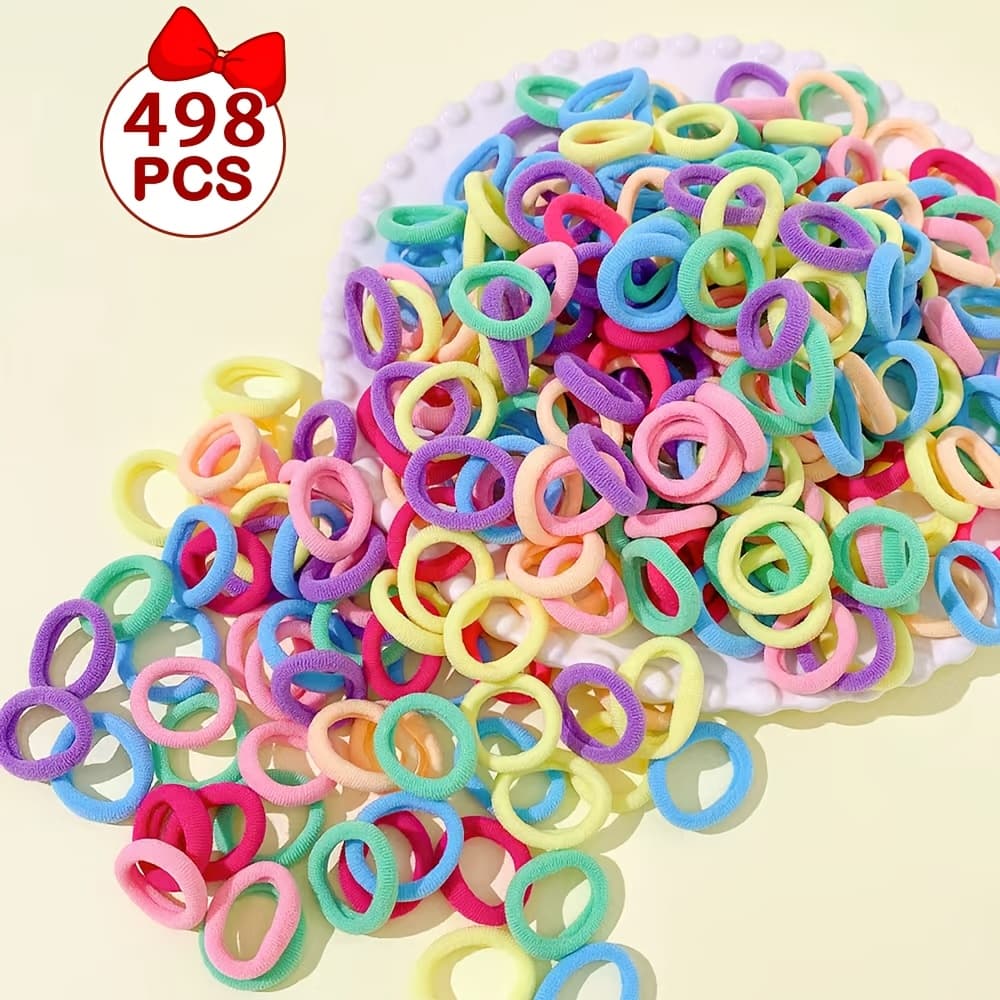 TEMU 498pcs Set Of Hair Bands – Durable And Gentle Hair Ties, Great For And Families