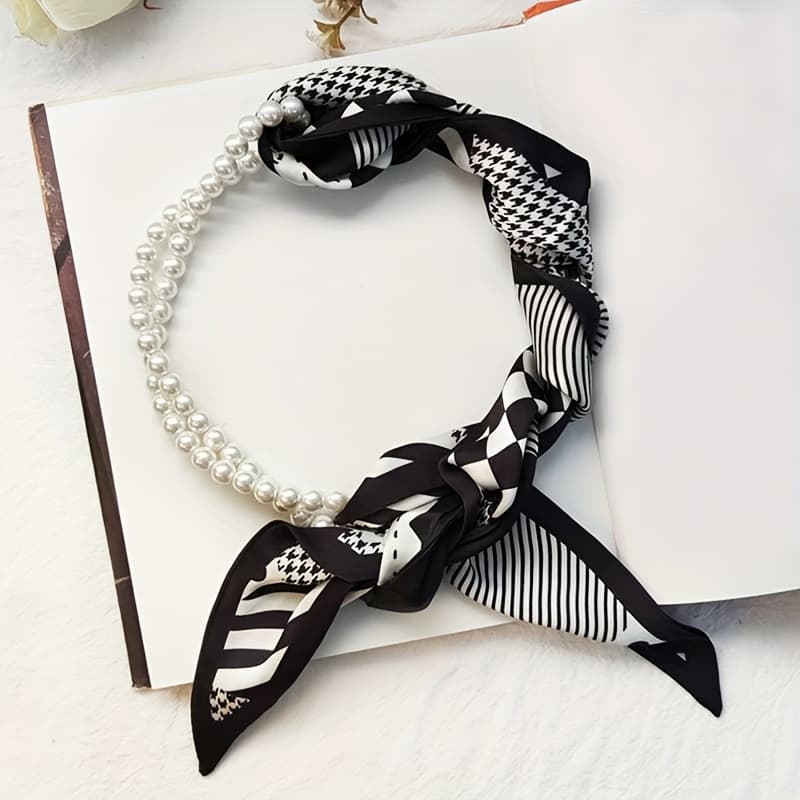 TEMU 1 Women's Fashionable Versatile Long Ribbon Scarf - Multifunctional Detachable Hair Tie, Necktie, And Waistband Decorative Bag Handle