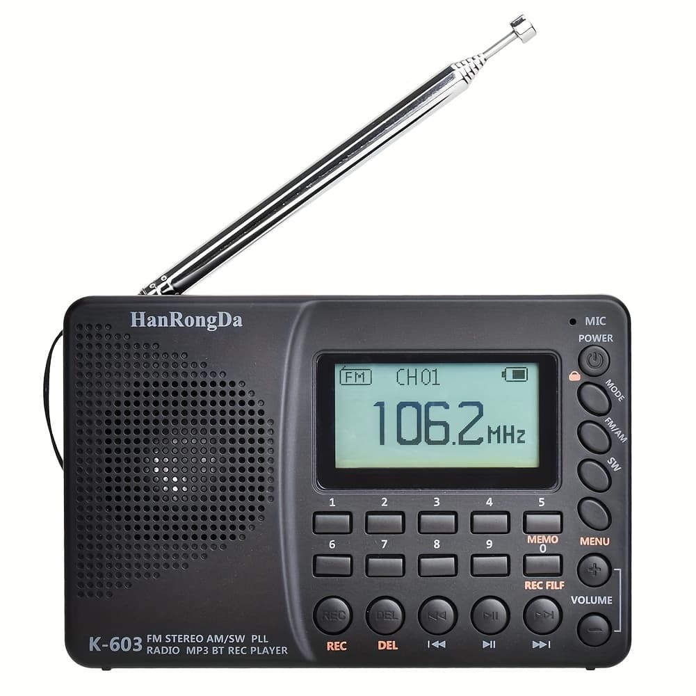 TEMU K603 Multifunctional Radio, Digital Stereo Mp3 Player, Lcd Display, Rechargeablelithium Battery-polymer, Usb Charging, Wireless, Non, With Headphonesupport, Card And Aux, For Senior, And Parents