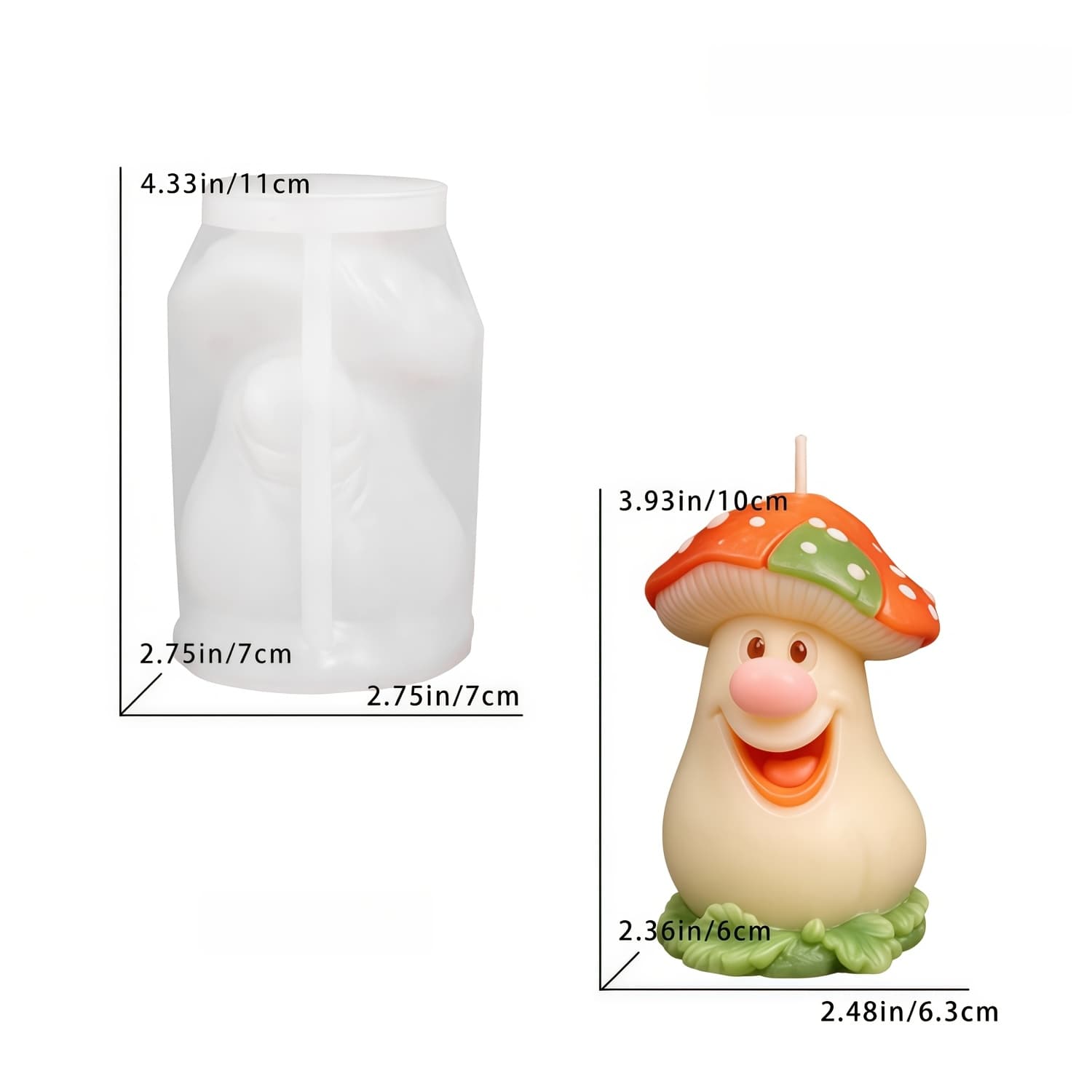 TEMU Mushroom-shaped Silicone Mold Suitable For Scented Candles & Wax Crafts - Leaf Base With, Irregular Tabletop Ornament Making Mold For Diy Gifts, Home Decor, Soap Molds (plant-themed For Uses)