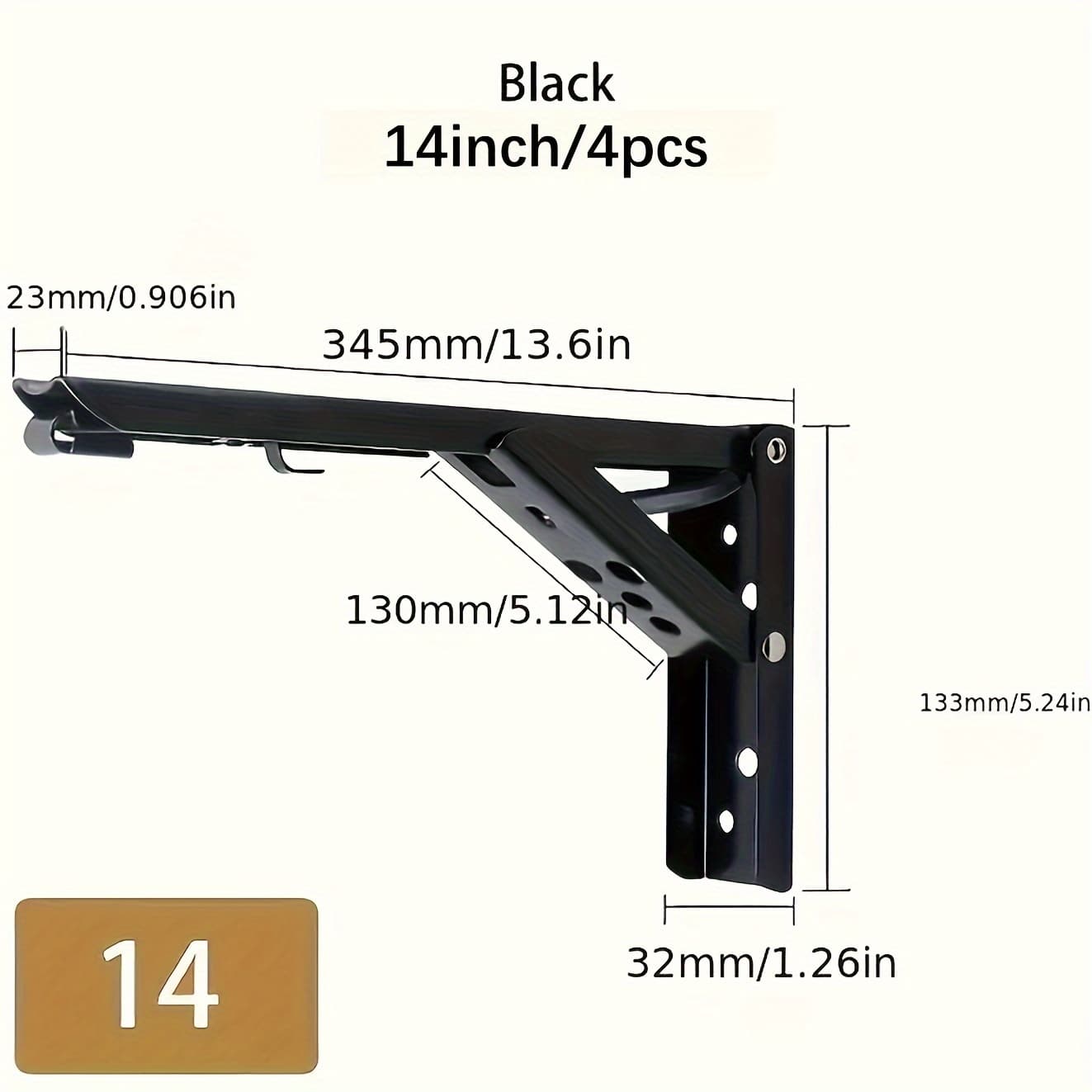 TEMU 4pcs Folding Shelf Bracket, Durable Folding Shelf Bracket For Bench Table, Space Saving Diy Bracket