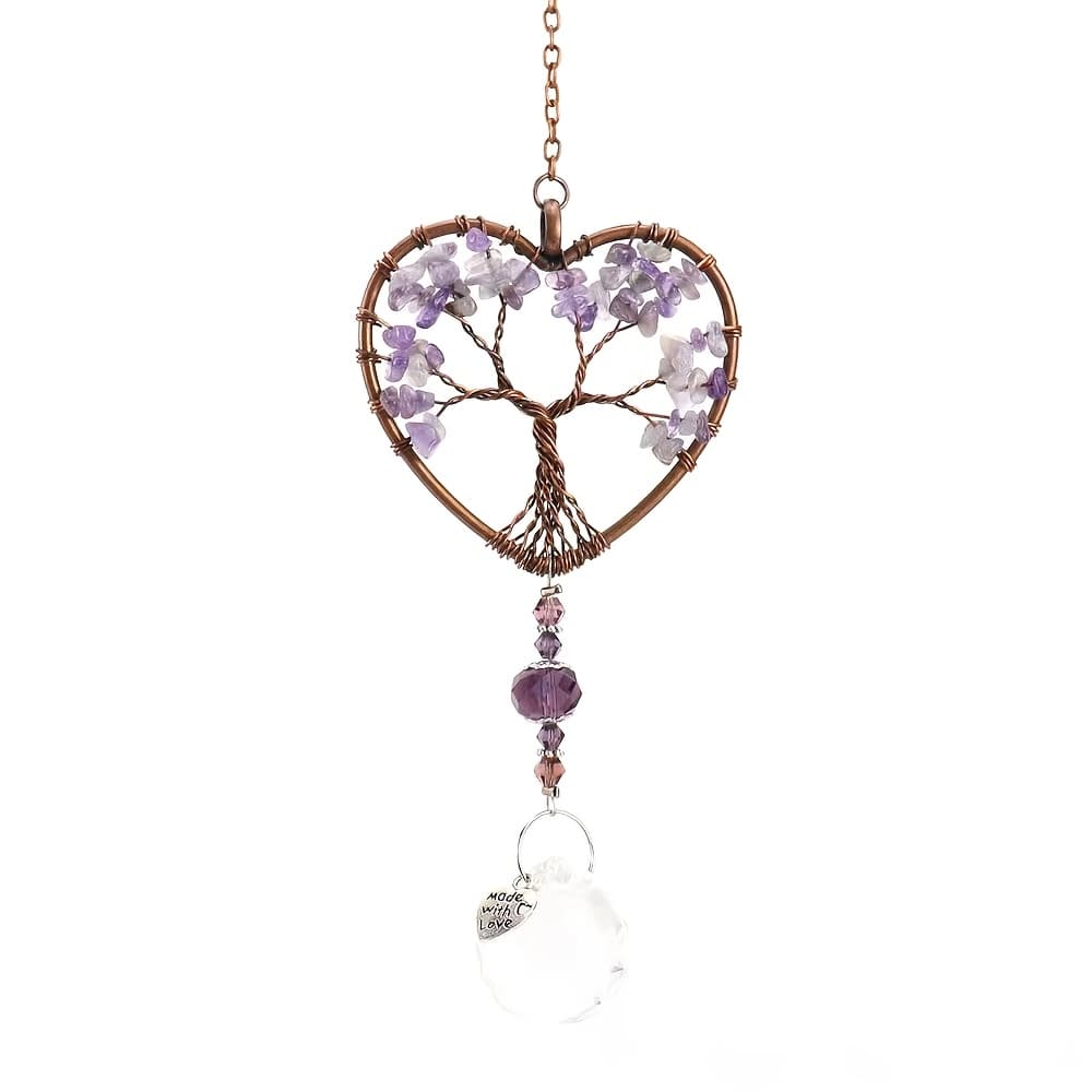 TEMU 1pc Mysterious Heart-shaped Amethyst Sun Catcher, Suitable For Garden, Bedroom, Balcony, Car Interior, Wall Decoration, For Birthday, Party, Valentine's Day, Halloween, Christmas, Wedding