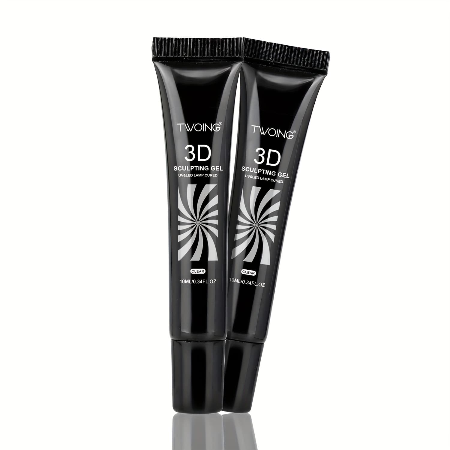 TEMU Twoing Sculpting Gel Set - 2 Bottles Of 3d Nail Carving Gel (0.34oz Each), Waterproof & Long-lasting, No-wipe Formula For Intricate Nail , Shapes, Flowers & Decorations