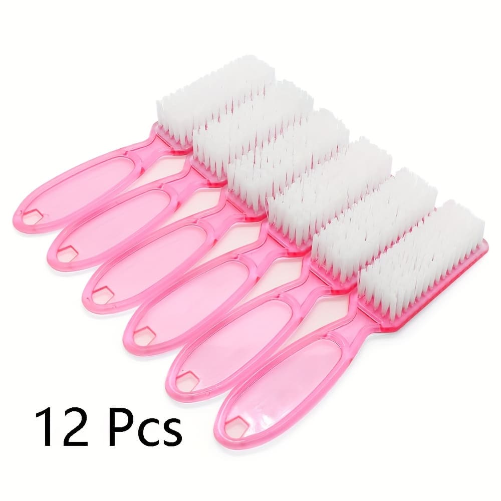 TEMU 12pcs Handle Grip Cleaning Brushes, Hand Fingernail Nail Scrub Manicure Brush Pedicure Brush, Use For Toe And Nails Cleaning (pink Handle)