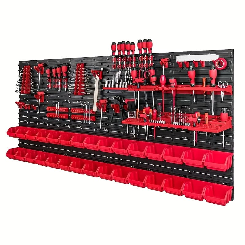 TEMU 98pcs Tool - Tool Hanging Board Set - Plastic Parts Box Utility Shelves, Gifts For Men, , Husbands, And , A Gift
