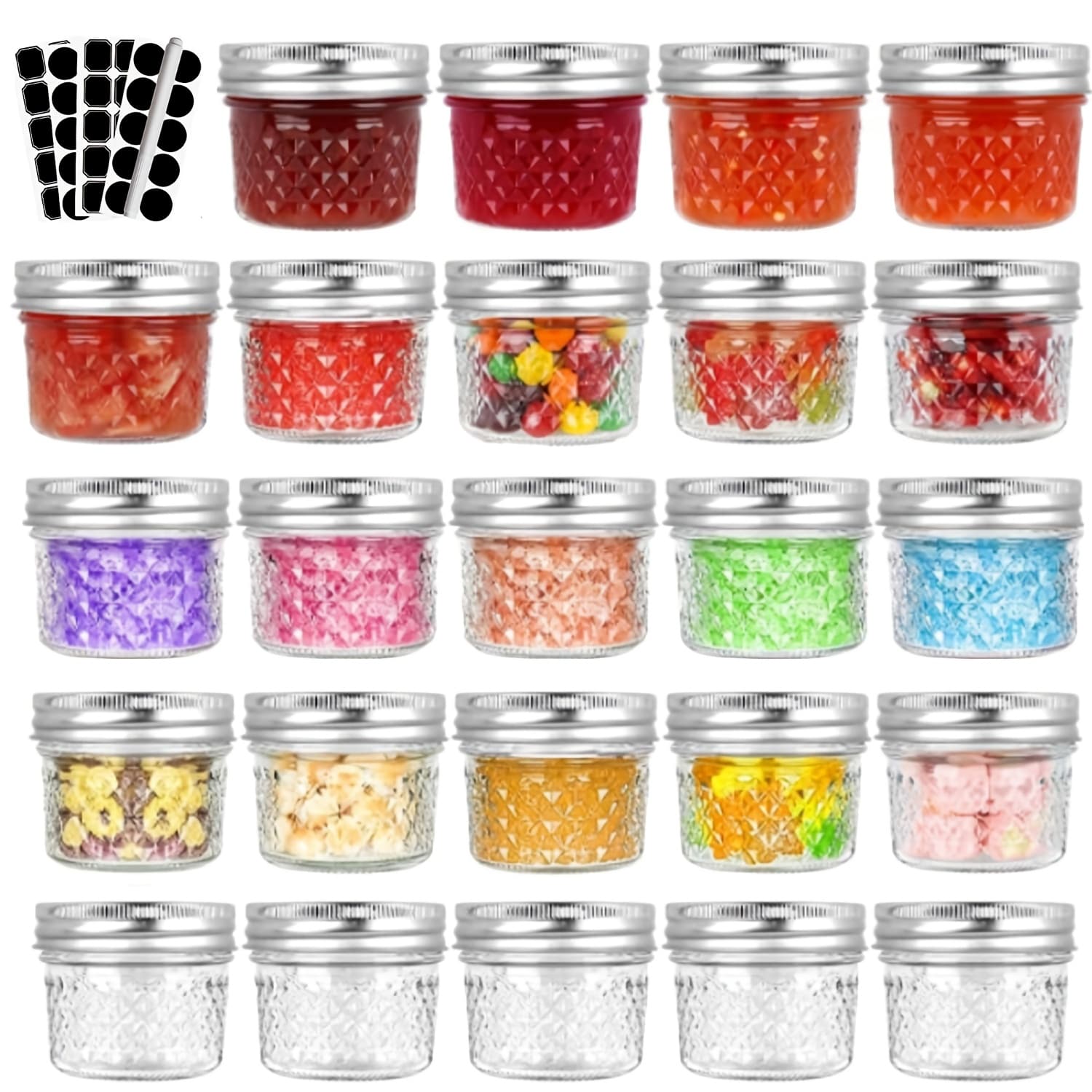 TEMU 4 Oz Mason Jars With Regular Lids And Bands | Small Canning Jars, Jars For Jelly, Jam, Honey Projects, Round Shape, Spiral Closure