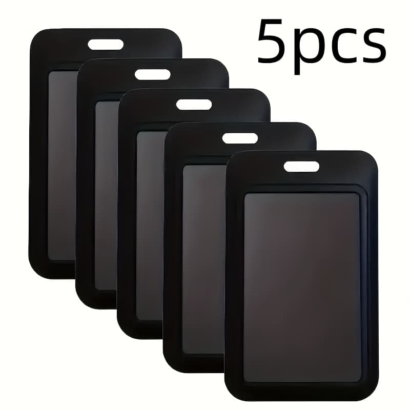 TEMU 5pcs Id Card Holder File Box, Sliding Hard Black Vertical Card Box For Office School Id, Credit Card, , License, Pass, Employee Files