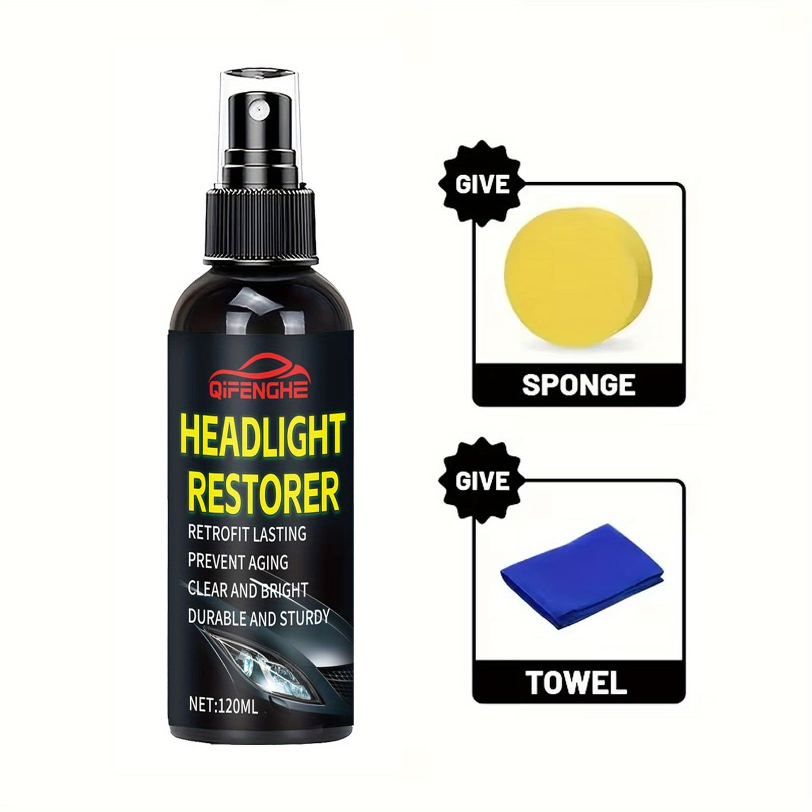 TEMU Headlight Restoration And Protection Renovation Treatment, Headlight Restoration Kit, Polishing Cleaner For Cars, Trucks, Motorcycles, Rvs