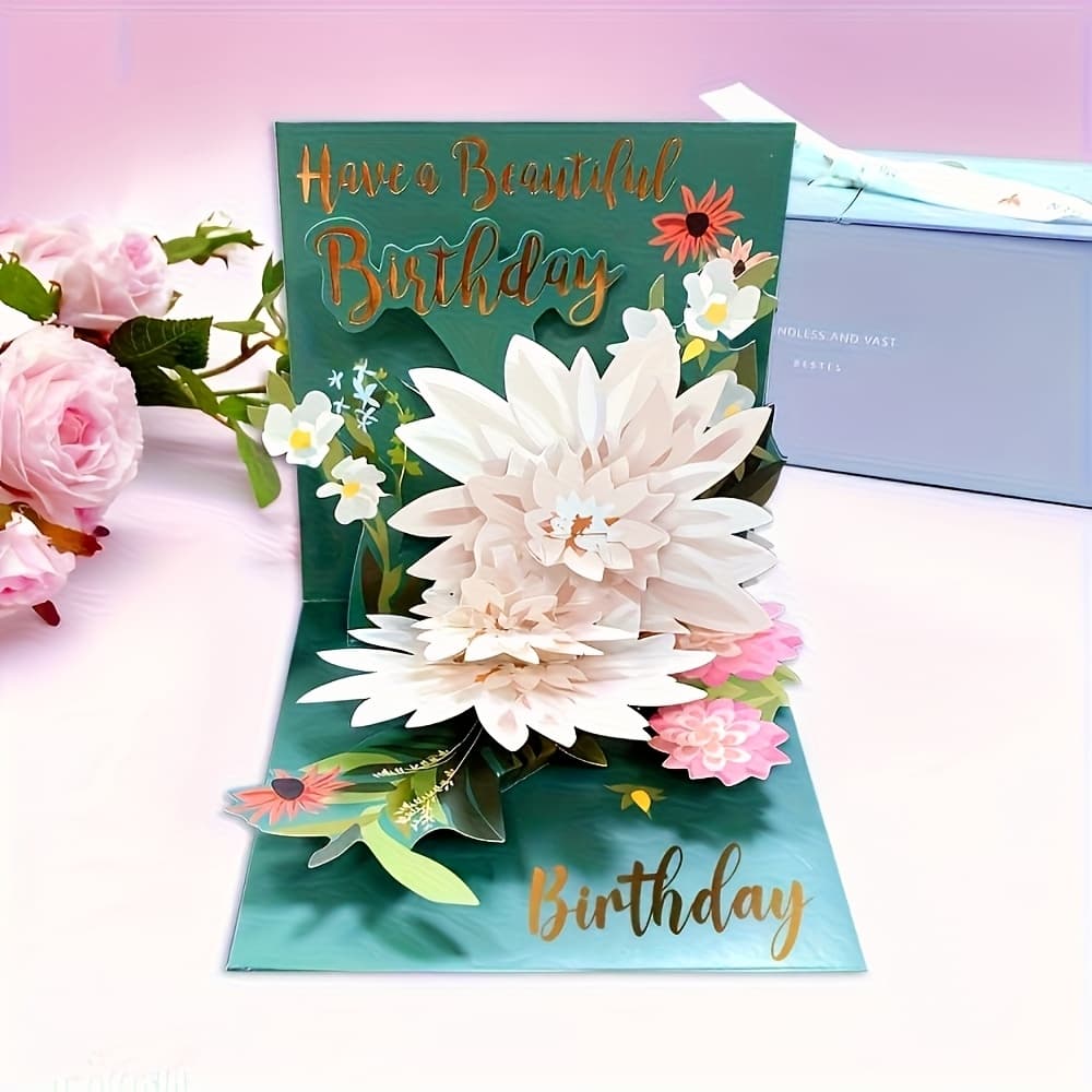 TEMU 3d Pop-up Flower Birthday Cards - Greetings For , Family, Teachers And Colleagues, Best Birthday Gifts, ,