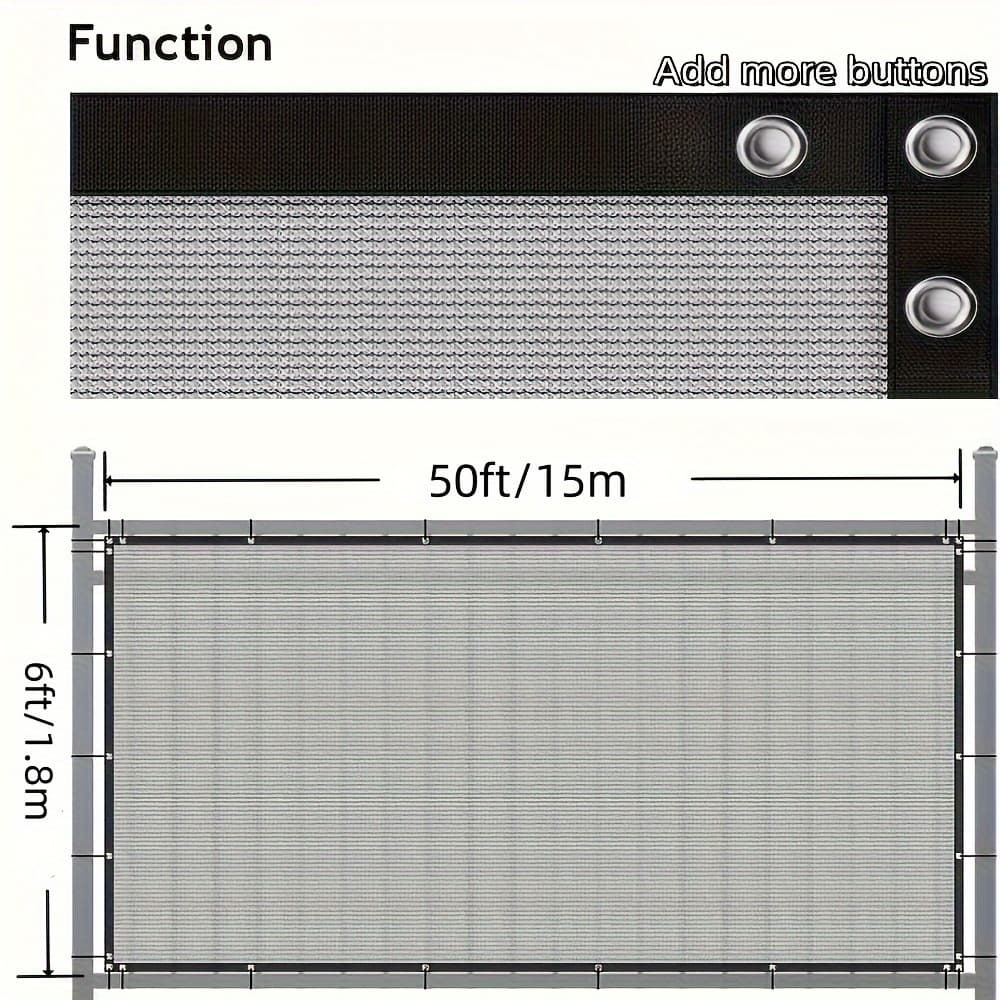 TEMU 6'x50'privacy Fence Screen, Privacy Net, Heavy Duty Fencing Mesh Shade Net Cover For Wall Garden Yard Backyard, Gray