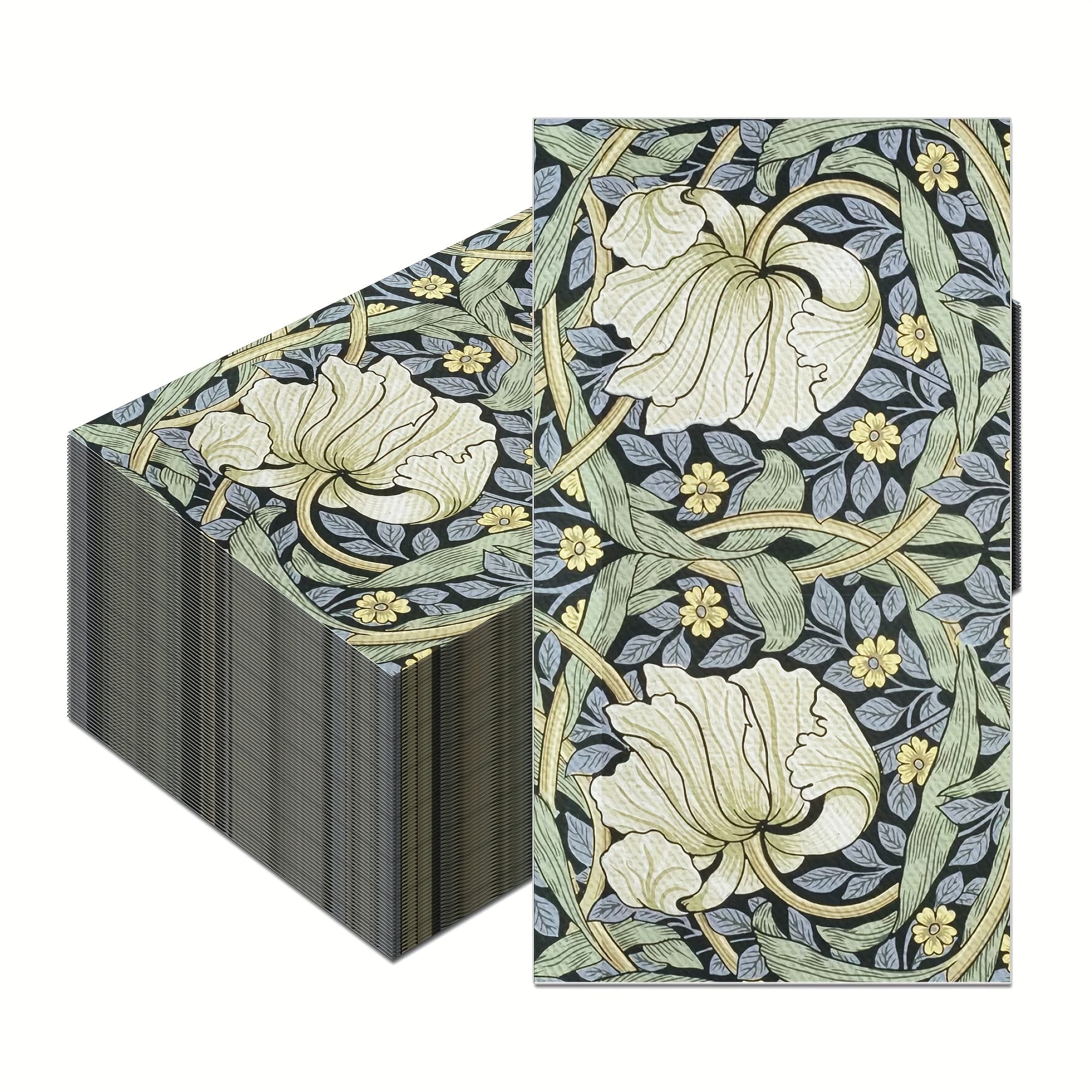 TEMU 20pcs Retro Flower Pattern Natural Flowers Paper Guest Napkins Party Disposable Paper Napkins Bathroom Hand Towels For Birthday Wedding Party Supplies