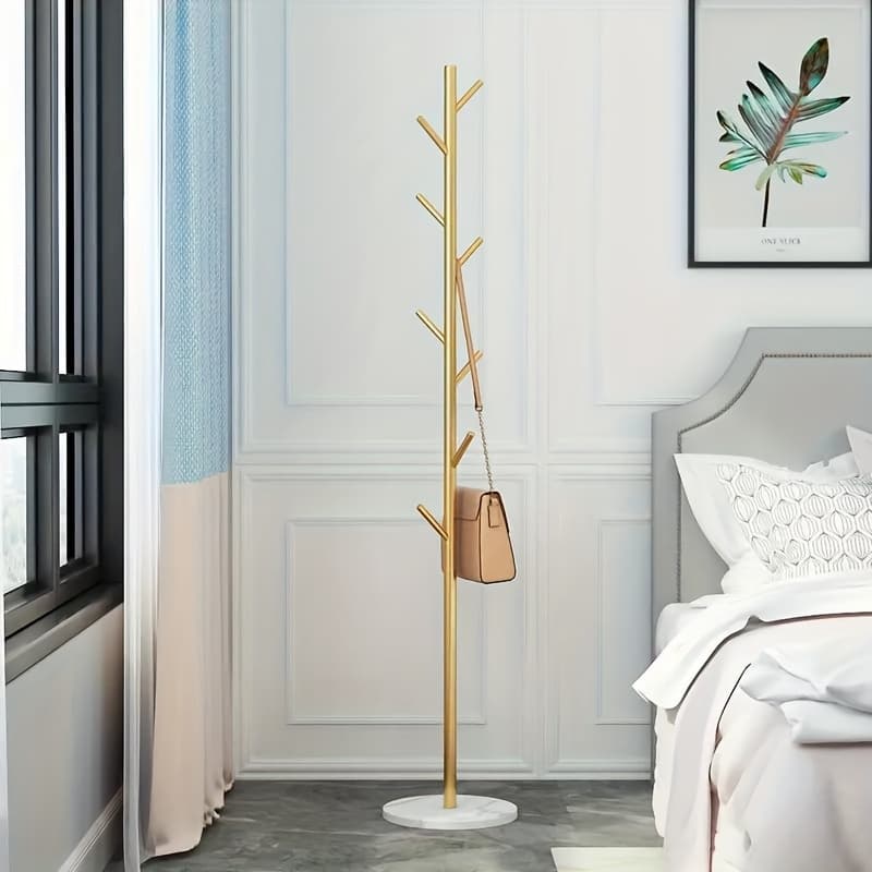 TEMU Metal Coat Rack Freestanding, Modern Coat Racks With Natural Marble Base, Coat Tree Hanger Stand For Jacket, Bag, Entryway, Office
