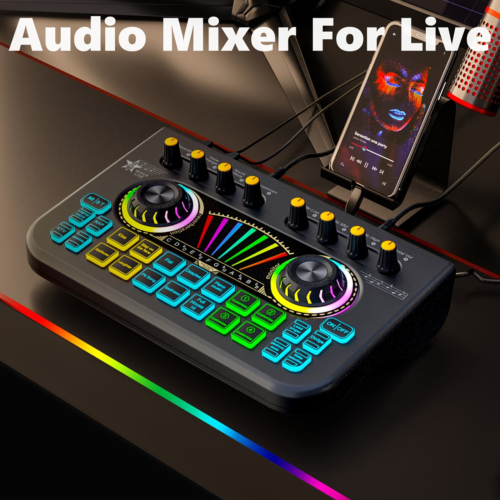 TEMU This Is A Professional Mixer And Sound Card X3, Ideal For Use With Laptops, Mobile Devices, Game Recording, Podcast Streaming, Internet , Hosts, Live Broadcasts