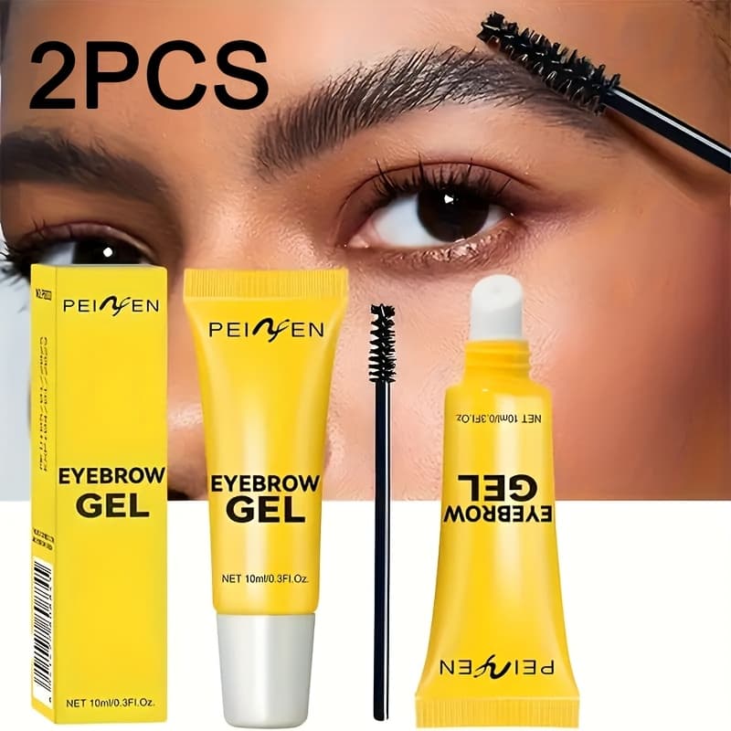 TEMU 2-pack Waterproof Eyebrow Gel Suitable For Types - Transparent Sweat-proof Long-lasting Brow Setting Gel With Brush For , & Definition, Suitable For Scalp & Daily Use, Post-swim/care Routine