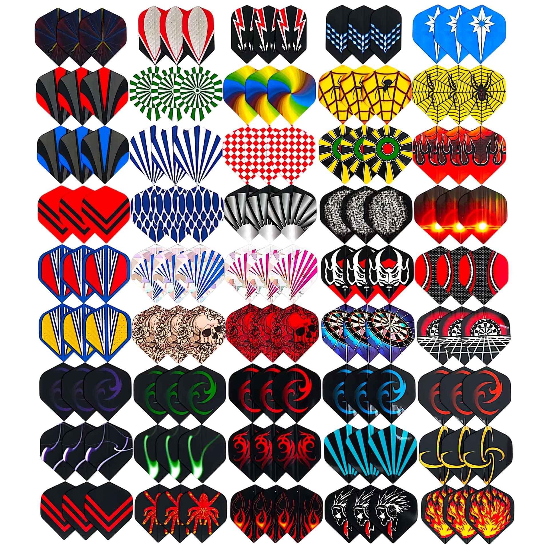 TEMU 135pcs Premium Dart Flight Set - Durable Pet Material With Laser And Metallic Finish Design, Suitable For Hard/soft Darts, Enhances Accuracy And Control
