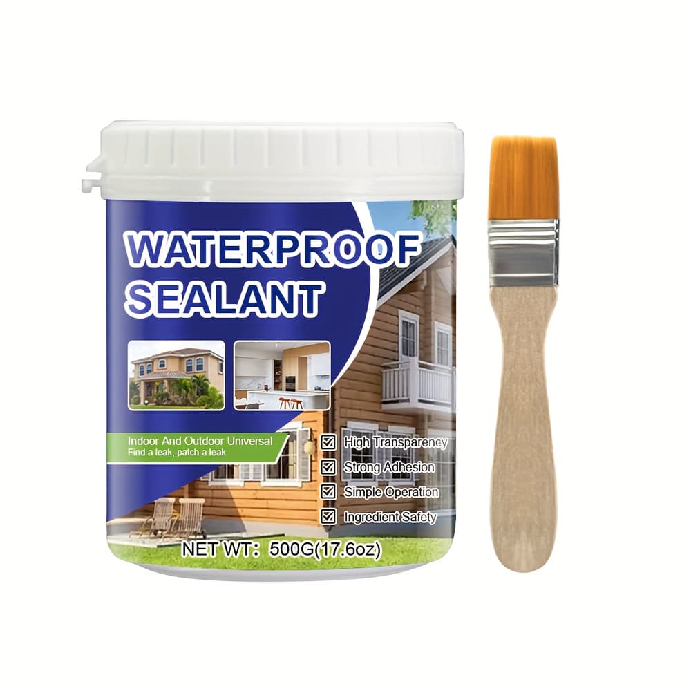 TEMU Versatile Adhesive 1kg Leak Fixing Glue For Floors, Sinks, Pipes, Roofs, Walls, A Reliable Method To Stop Water Leaks, Heavy-duty Sealant For Pipes, Transparent Crack Filler