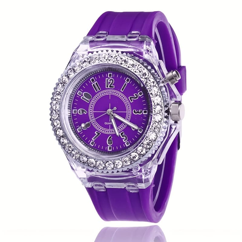 TEMU Bright Led Fashion Trendy Unisex Student Couple Jelly Quartz Watch