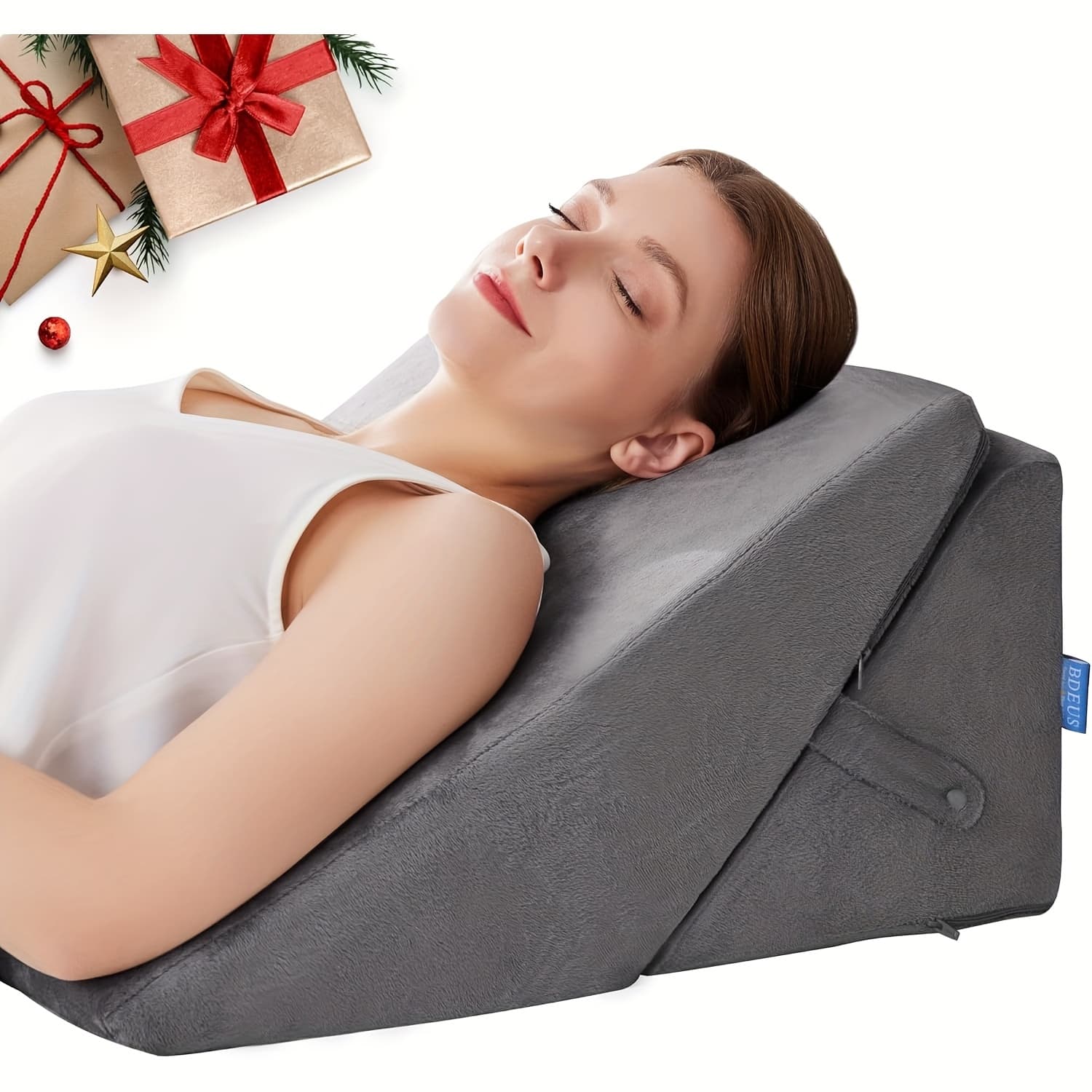 TEMU Bed Wedge Pillow For Sleeping, Adjustable 9 And 12 Inch Incline, Bed Wedge Pillow For Back/neck Support And Leg Reading, Sleeping Wedge Pillow, Removable Washable Cover