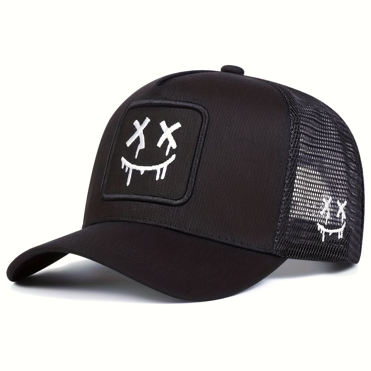 TEMU Unisex Polyester Baseball With Adjustable Closure, 100% Woven Polyester, Inelastic, Casual Truck Driver Hat For Travel And Vacation - Fashionable Embroidered