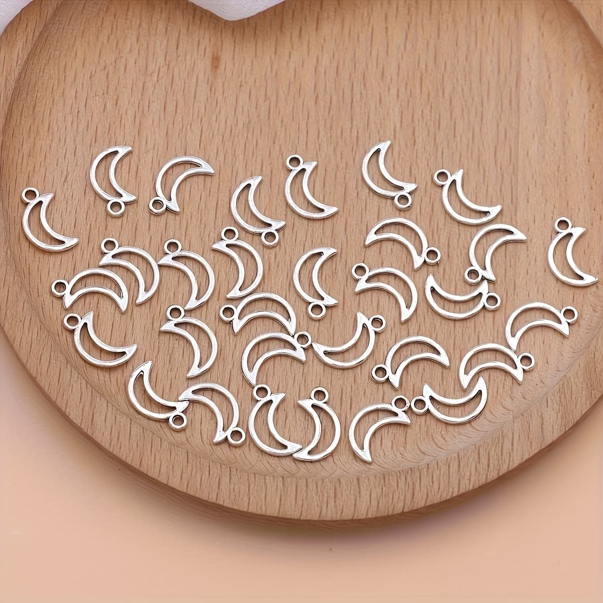 TEMU 30pcs Charms Hollow Out Moon Pendants For Jewelry Making Diy Handmade Necklace Earrings Accessories, Gift For Eld, Gift For Ramadan