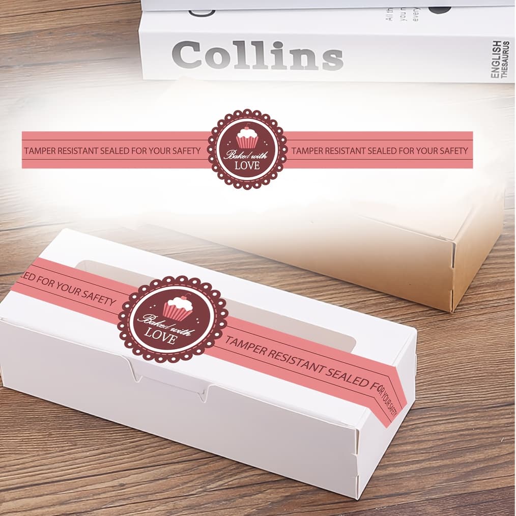 TEMU 9x1 Inch Food Packaging Seal Labels, Featuring '' Tamper- Stickers For Wrapping And Packing Baked Items