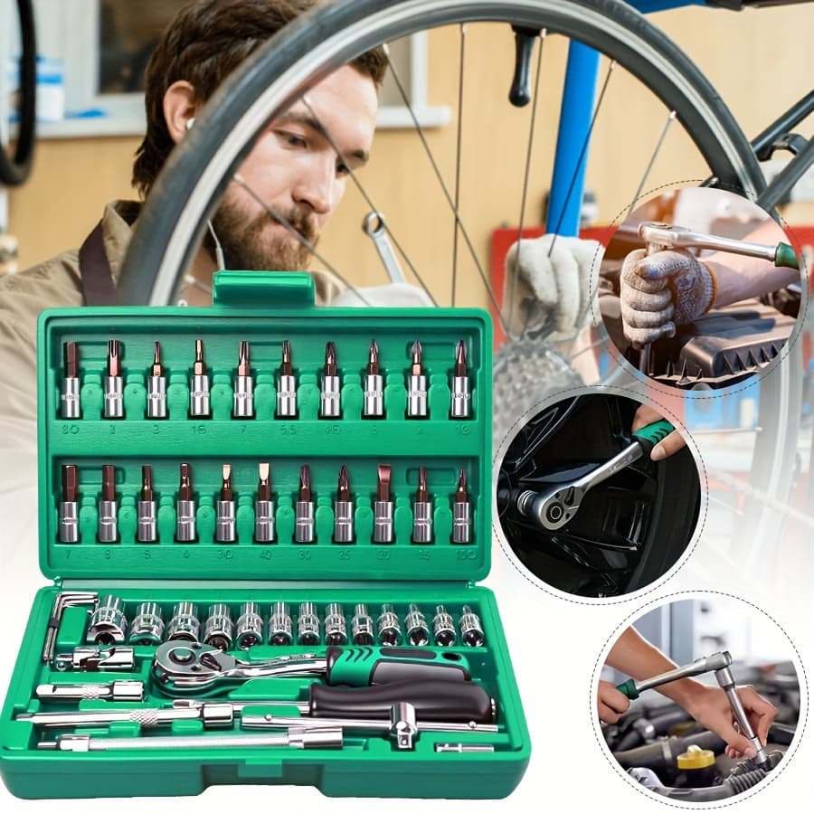 TEMU 10/15/45/50 (72 Teeth) Impact Socket - 3/8 Inch Drive Impact Socket, Including Professional Metric And Imperial Specifications Sockets, Along With Conversion Head Impact Wrench And Storage Box