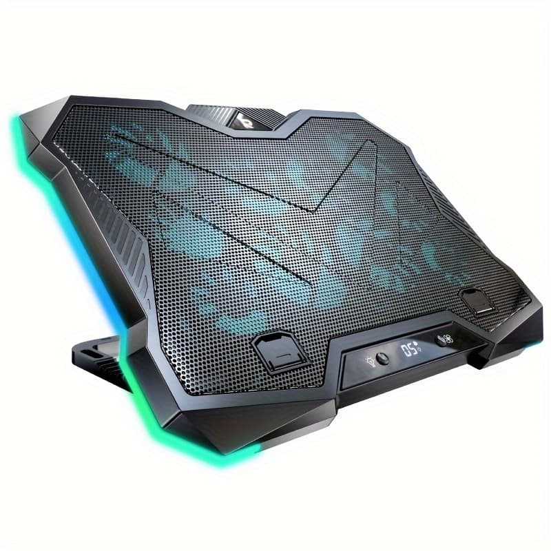 TEMU Gaming Laptop Cooling Pad With 10 Cooling Fans, A Laptop Cooler Stand Featuring 8 Adjustable , Rgb Cooling Pad For 12-18 Inches, 7 Lighting , Suitable For Desktop Or Laptop Use